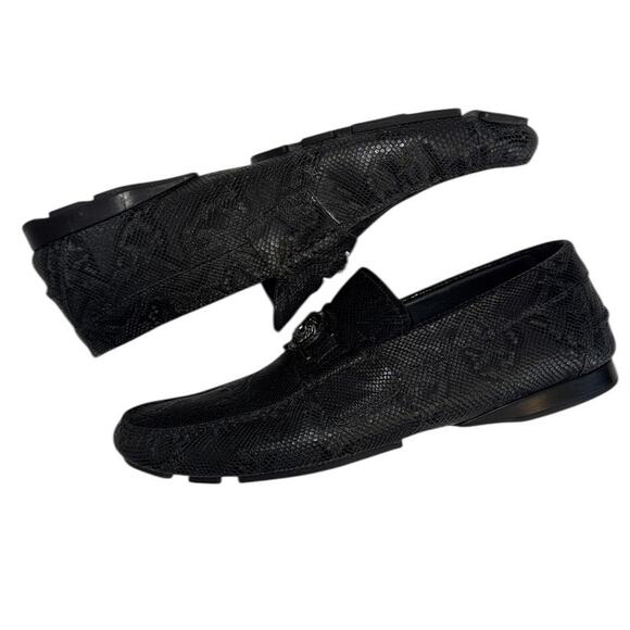 Mens Versace Medusa Black Snakeskin Leather Loafers  EU42 US 9 main image 6